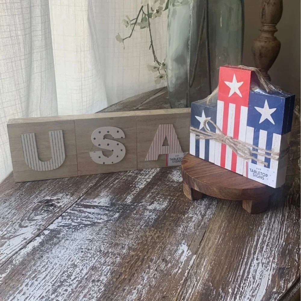 Target Bullseye Patriotic tabletop signs